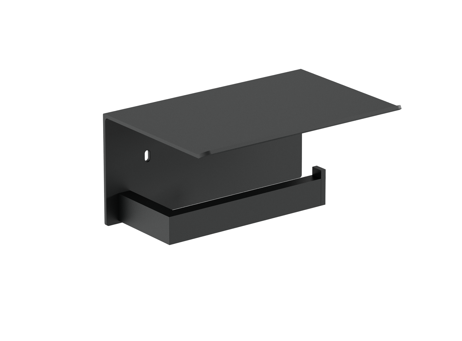 Porte-rouleau Nofer Corinto avec surface d&#39;appui en noir mat