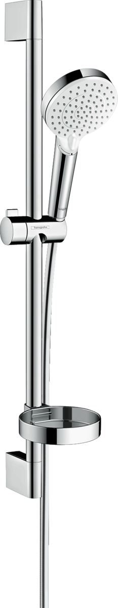 Barre de douche Hansgrohe avec douchette à main Crometta Vario 2 jets, flexible confortFlex 160 cm et porte-savon Casetta C