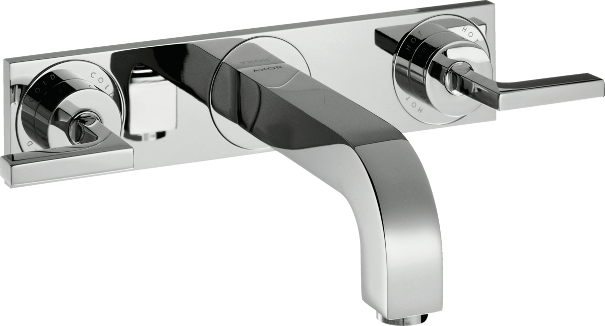 Mélangeur de lavabo encastré AXOR Citterio 226 mm avec poignée et plaque