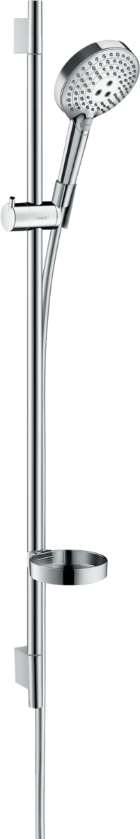 Barre de douche Hansgrohe avec douchette à main Raindance Select S 120 3 jets PowderRain avec flexible Isiflex et porte-savon Unica&#39;S Puro