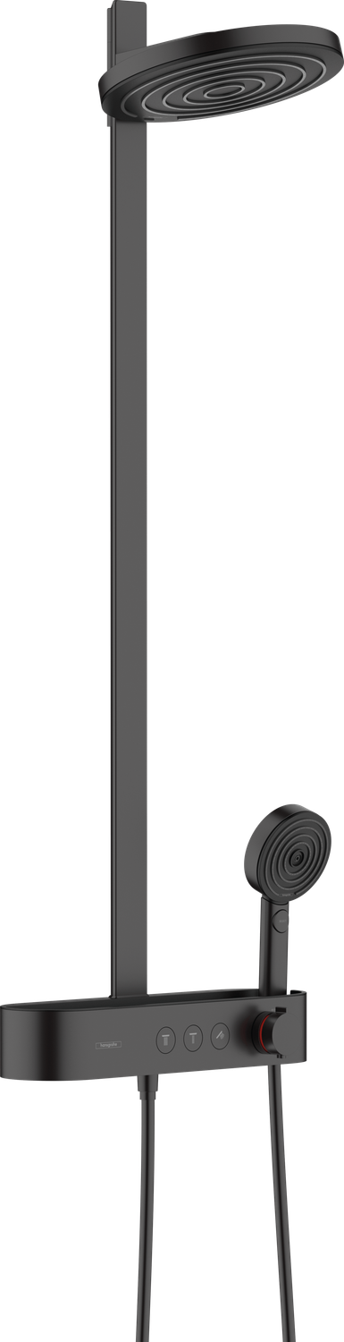 Colonne de douche Showerpipe Hansgrohe Pulsify S 260 2 jets avec mitigeur thermostatique ShowerTablet Select 400 en noir mat