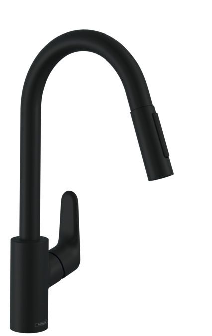 Mitigeur de cuisine Focus avec douchette extractible finition noir mat