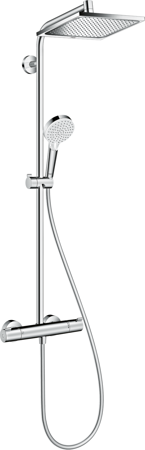 Colonne de douche Showerpipe Hansgrohe Crometta E 240 1 jet EcoSmart avec mitigeur thermostatique