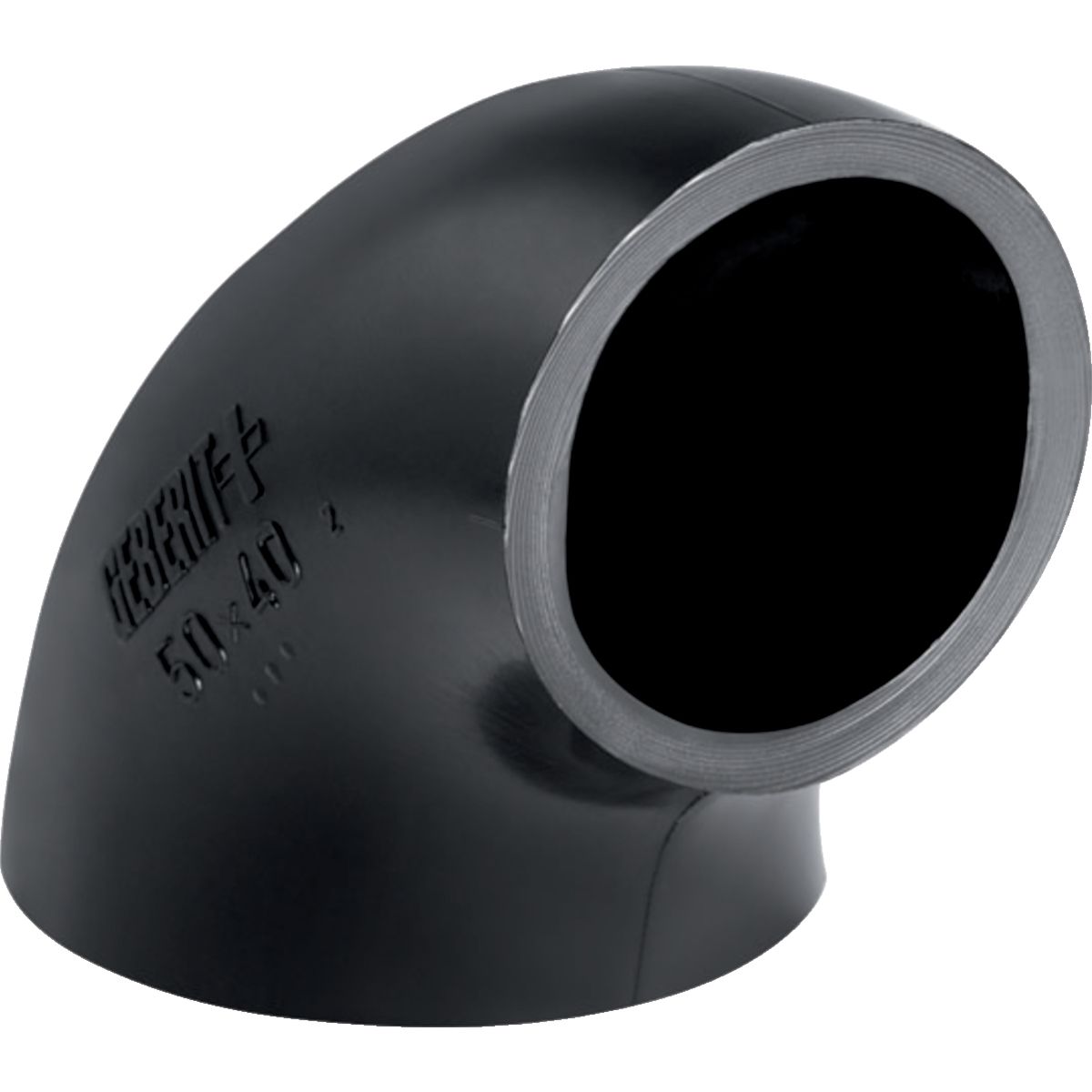 Coude 90° Geberit PEHD réduit, sans branche : 90°, d=50mm, d1=40mm