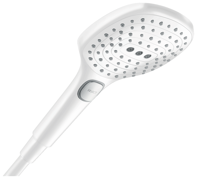 Douchette à main Hansgrohe Raindance Select E 120 3 jets en blanc mat