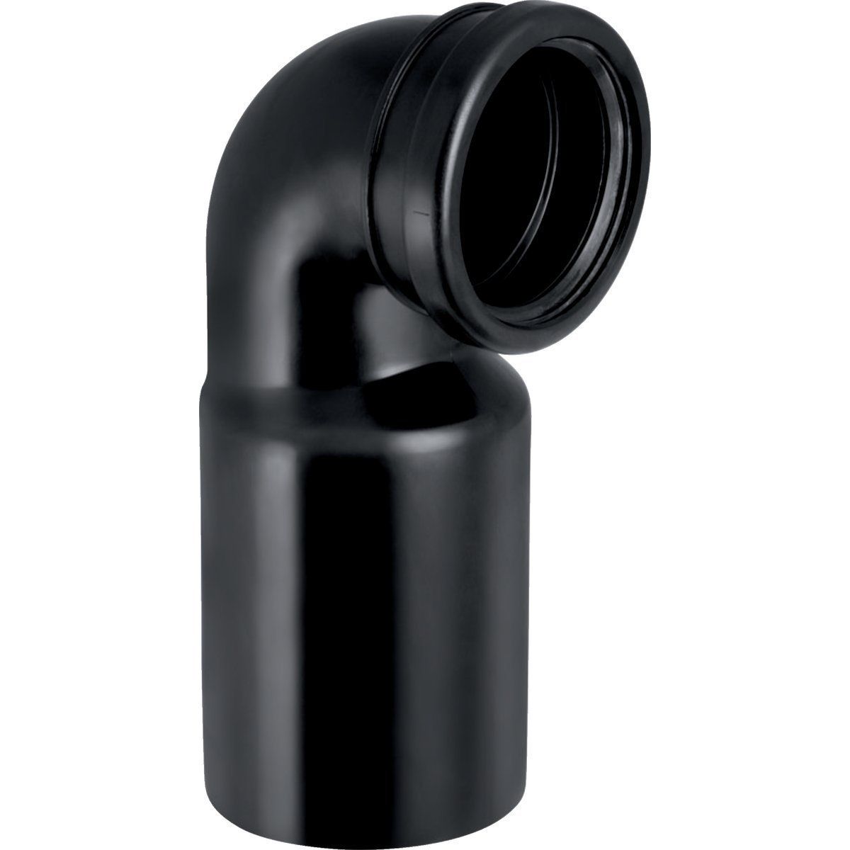 Coude de raccordement Geberit PEHD pour WC au sol, avec extension : d=90mm, d1=90mm