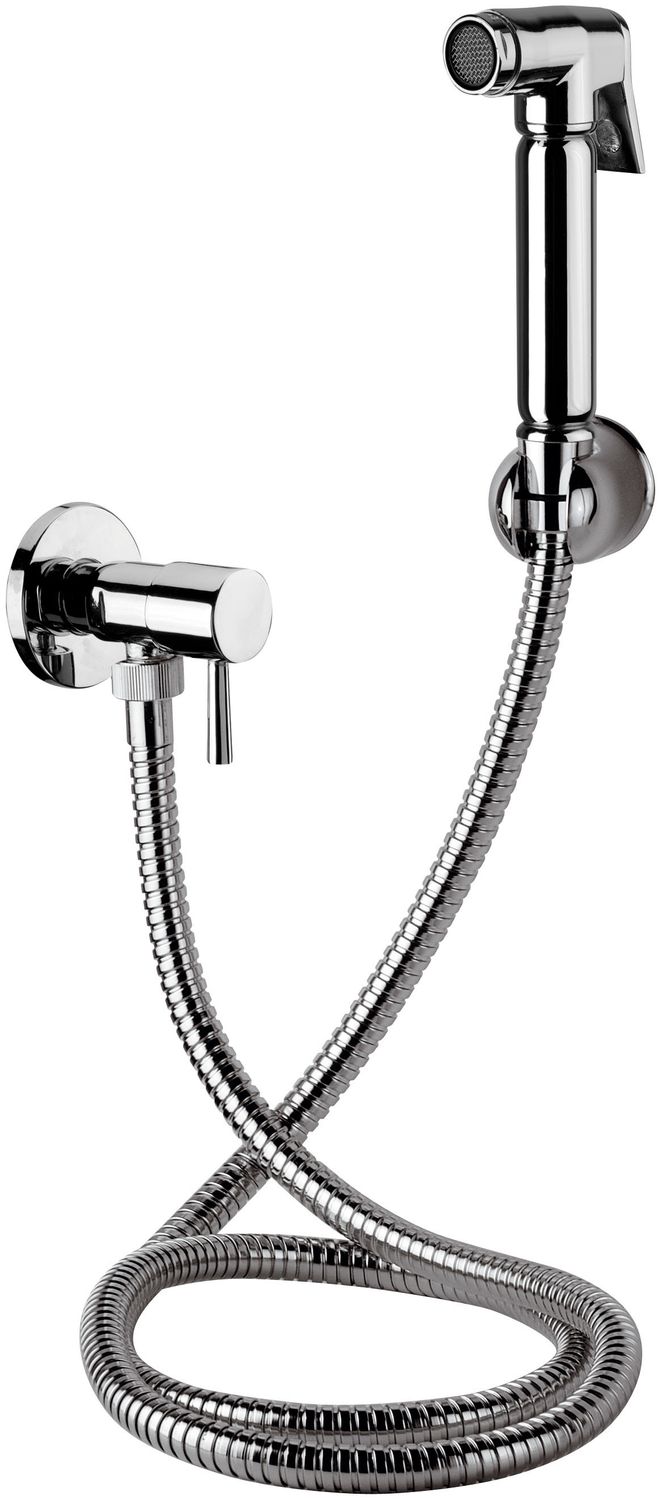 Ensemble hygiénique de WC avec robinet apparent Remer Relax en laiton chromé