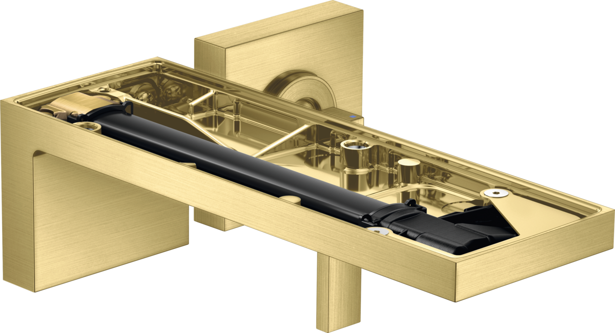Mitigeur de lavabo encastré AXOR MyEdition sans plaque, bec 221 mm avec bonde à écoulement libre en laiton brossé