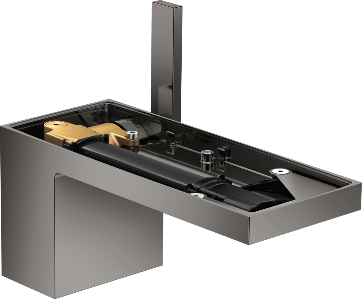 Mitigeur de lavabo AXOR MyEdition 70 sans plaque avec bonde push-open en noir chromé poli