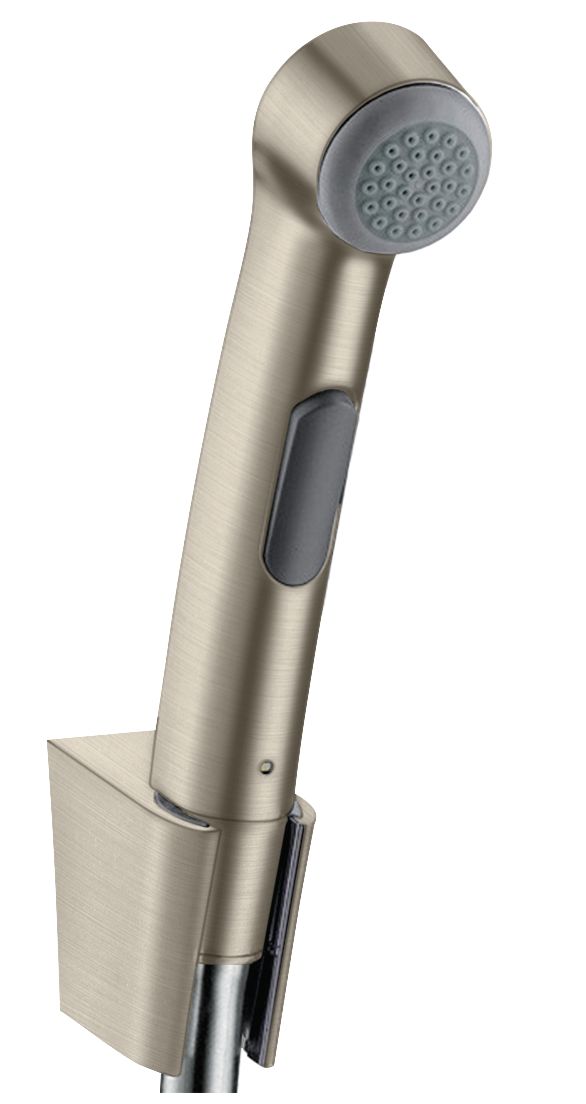 Douchette WC Hansgrohe pour toilette intime bidette - Finition : Nickel brossé