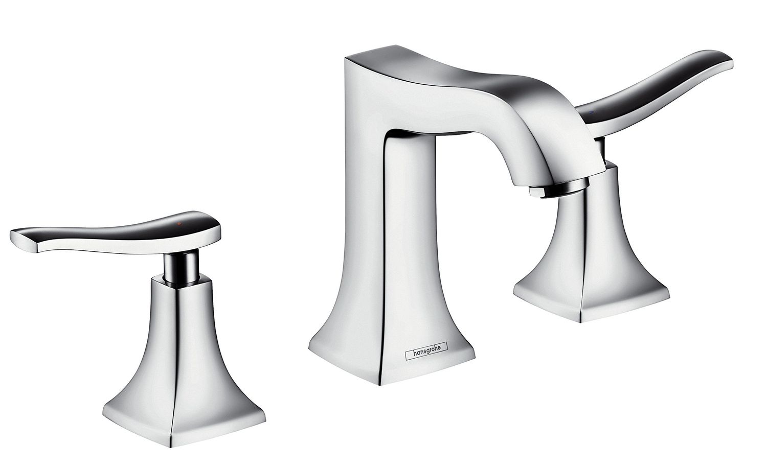 Mélangeur de lavabo Hansgrohe Metropol Classic 3 trous 100 poignées manettes, avec tirette et vidage