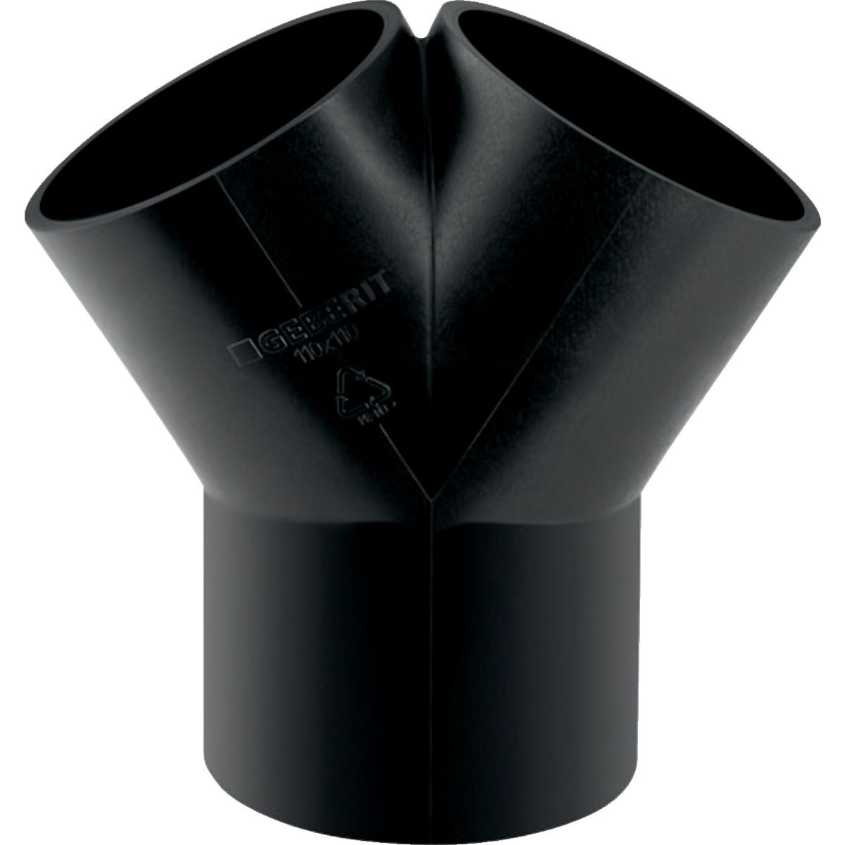 Té-culotte 2 x 30° Geberit PEHD : d=110mm, d1=90mm