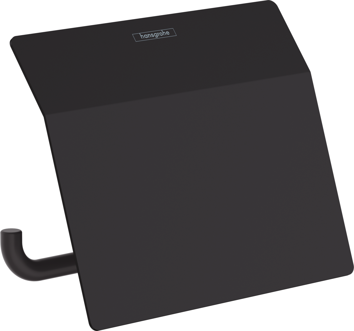 Porte-papier WC avec couvercle Hansgrohe AddStoris en noir mat