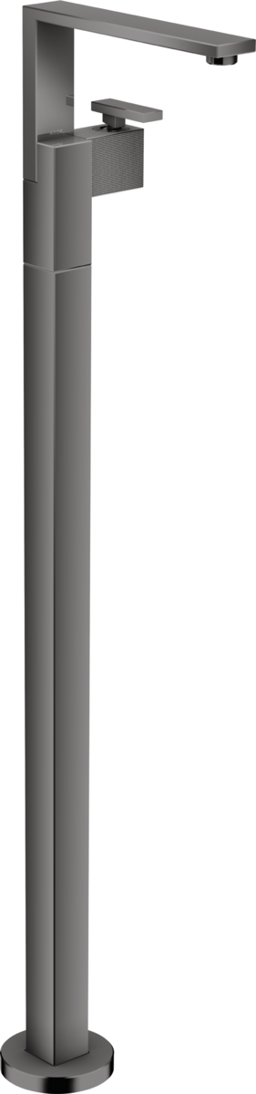 Mitigeur de lavabo sur pied AXOR Edge avec vidage push-open coupe diamant en noir chromé poli