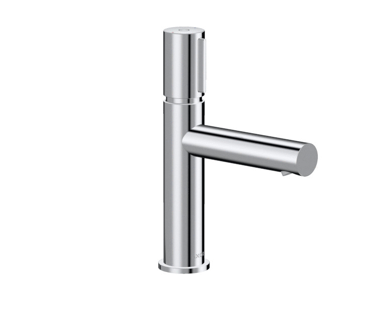 Mitigeur de lavabo AXOR Uno 110 en laiton chromé avec poignée zéro et bonde à écoulement libre
