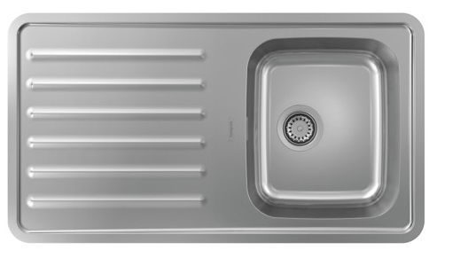 Évier de cuisine Hansgrohe encastré simple bac 34 x 40 cm avec égouttoir