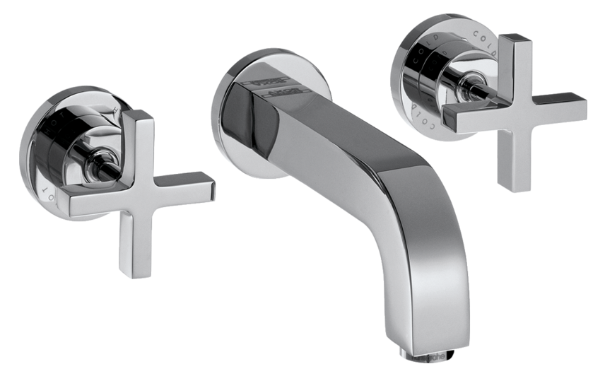 Mélangeur de lavabo 3 trous encastré AXOR Citterio 162 mm en laiton chromé