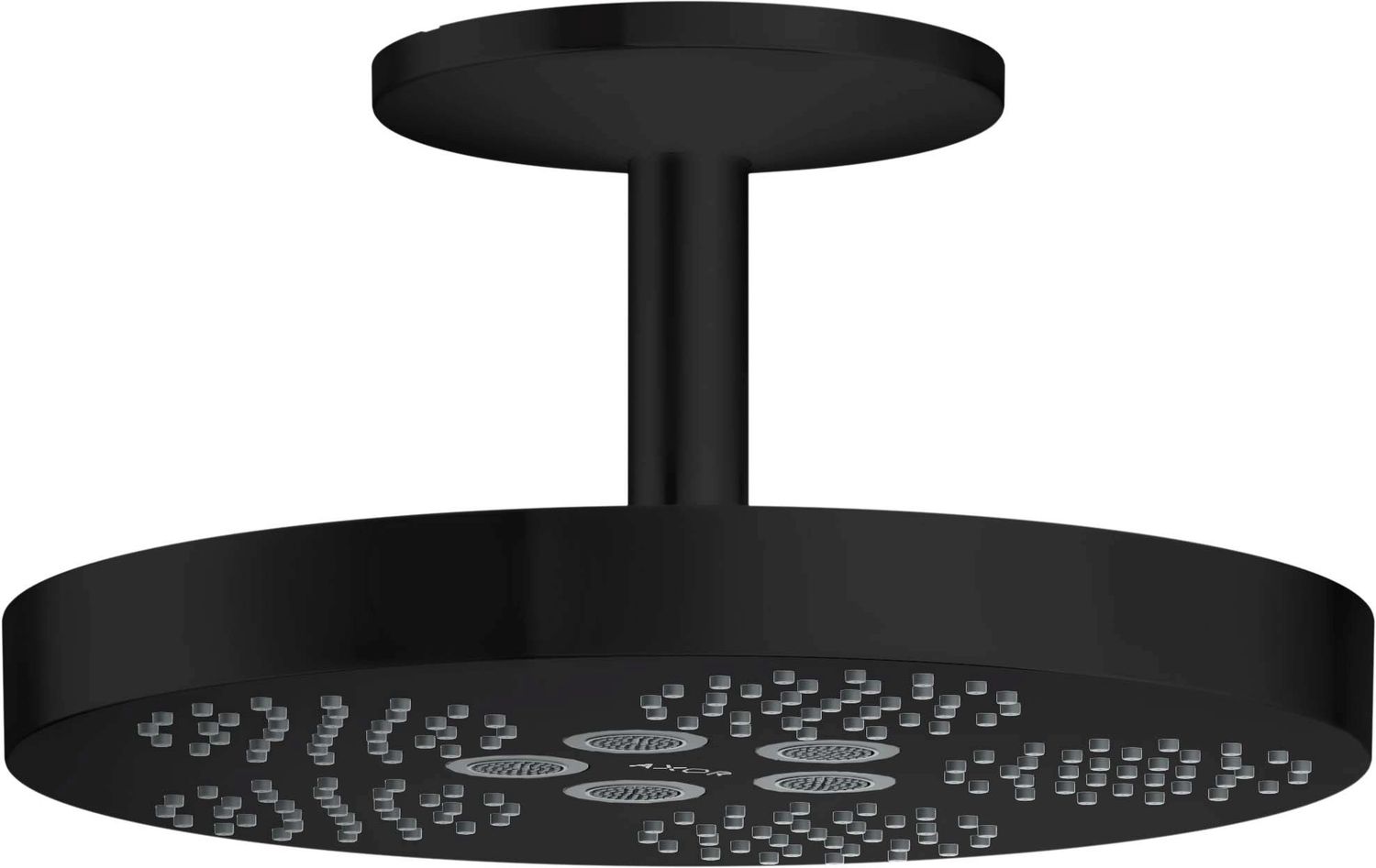 Douche de tête AXOR One 280 avec raccordement au plafond 100 mm en noir mat