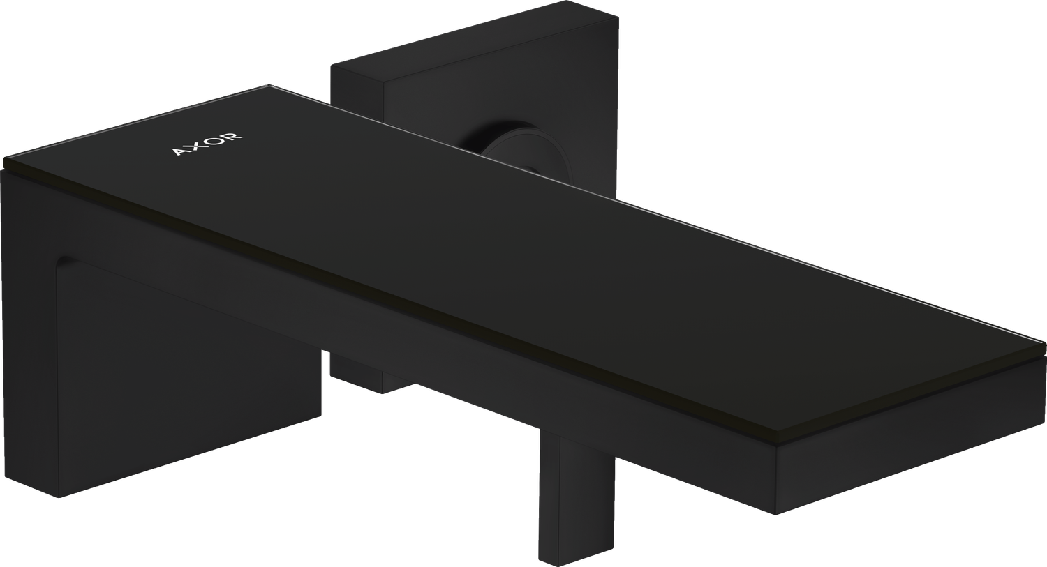 Mitigeur de lavabo encastré AXOR MyEdition bec 221, avec bonde à écoulement libre en noir mat / verre noir