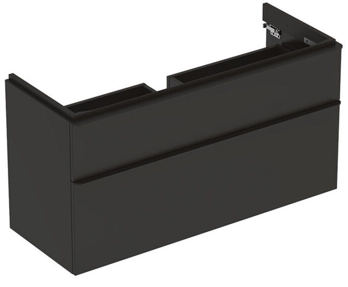 Meuble bas Geberit Smyle Square pour lavabo 120 cm avec deux tiroirs en Gris velouté mat