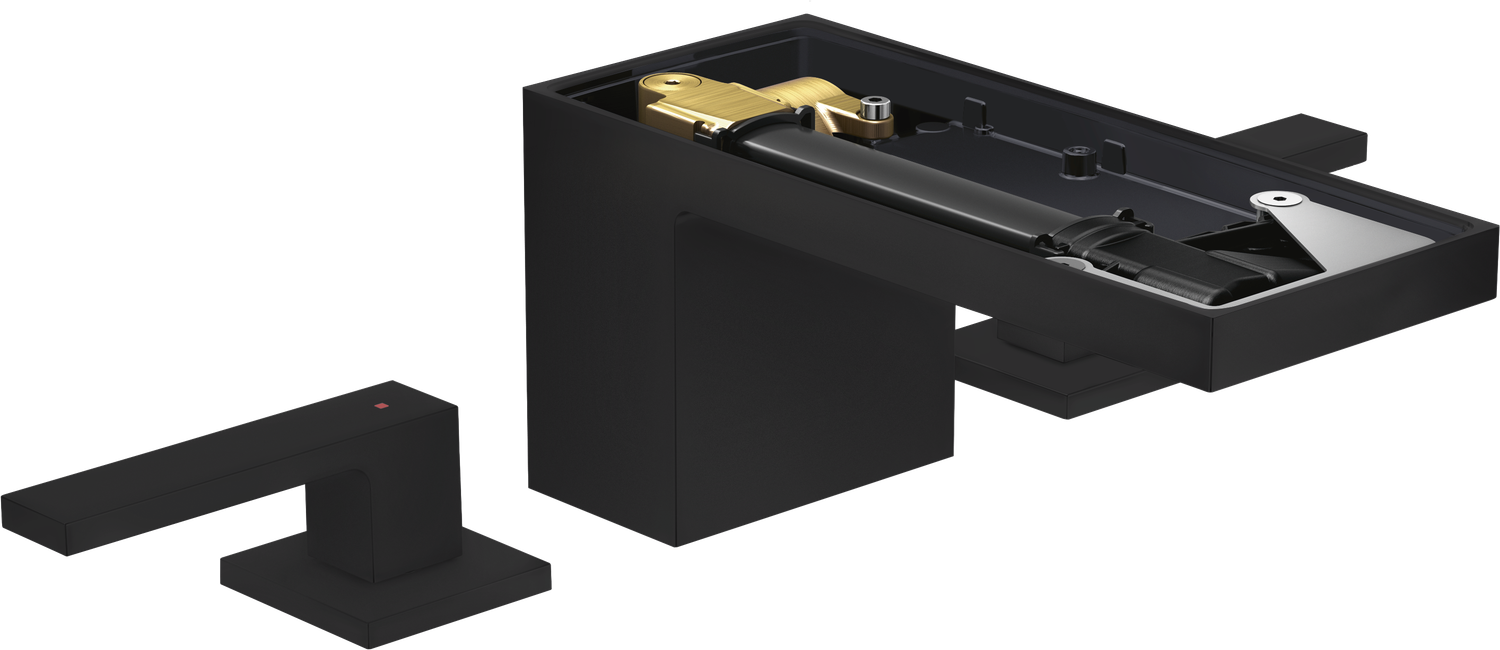 Mélangeur de lavabo 3 trous AXOR MyEdition 70 sans plaque, avec bonde push-open en noir mat