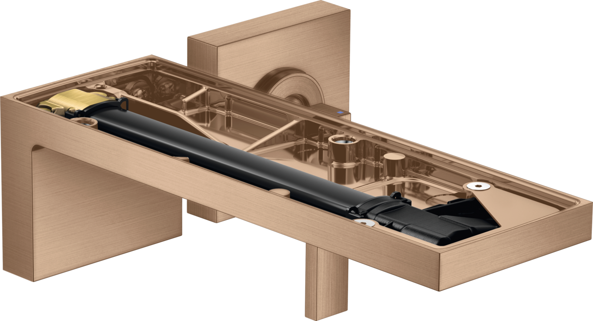Mitigeur de lavabo encastré AXOR MyEdition sans plaque, bec 221 mm avec bonde à écoulement libre en or rouge brossé