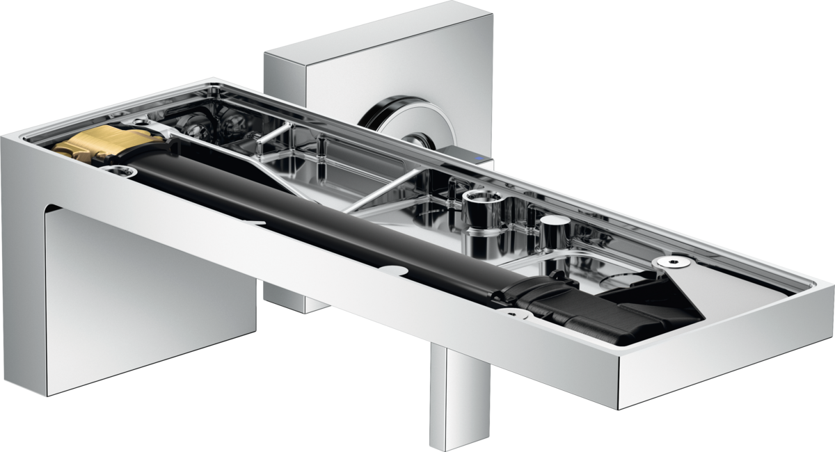 Mitigeur de lavabo encastré AXOR MyEdition sans plaque, bec 221 mm avec bonde à écoulement libre en chromé poli