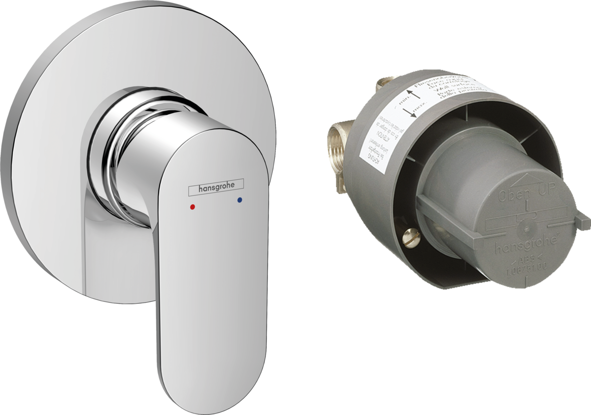 Set de finition pour mitigeur de douche encastré Hansgrohe Rebris S avec corps d&#39;encastrement