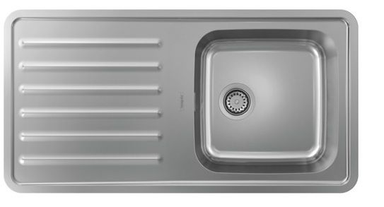 Évier de cuisine Hansgrohe encastré simple bac 40 x 40 cm avec égouttoir