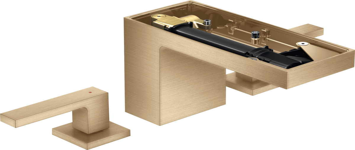 Mélangeur de lavabo 3 trous AXOR MyEdition 70 sans plaque, avec bonde push-open en bronze brossé