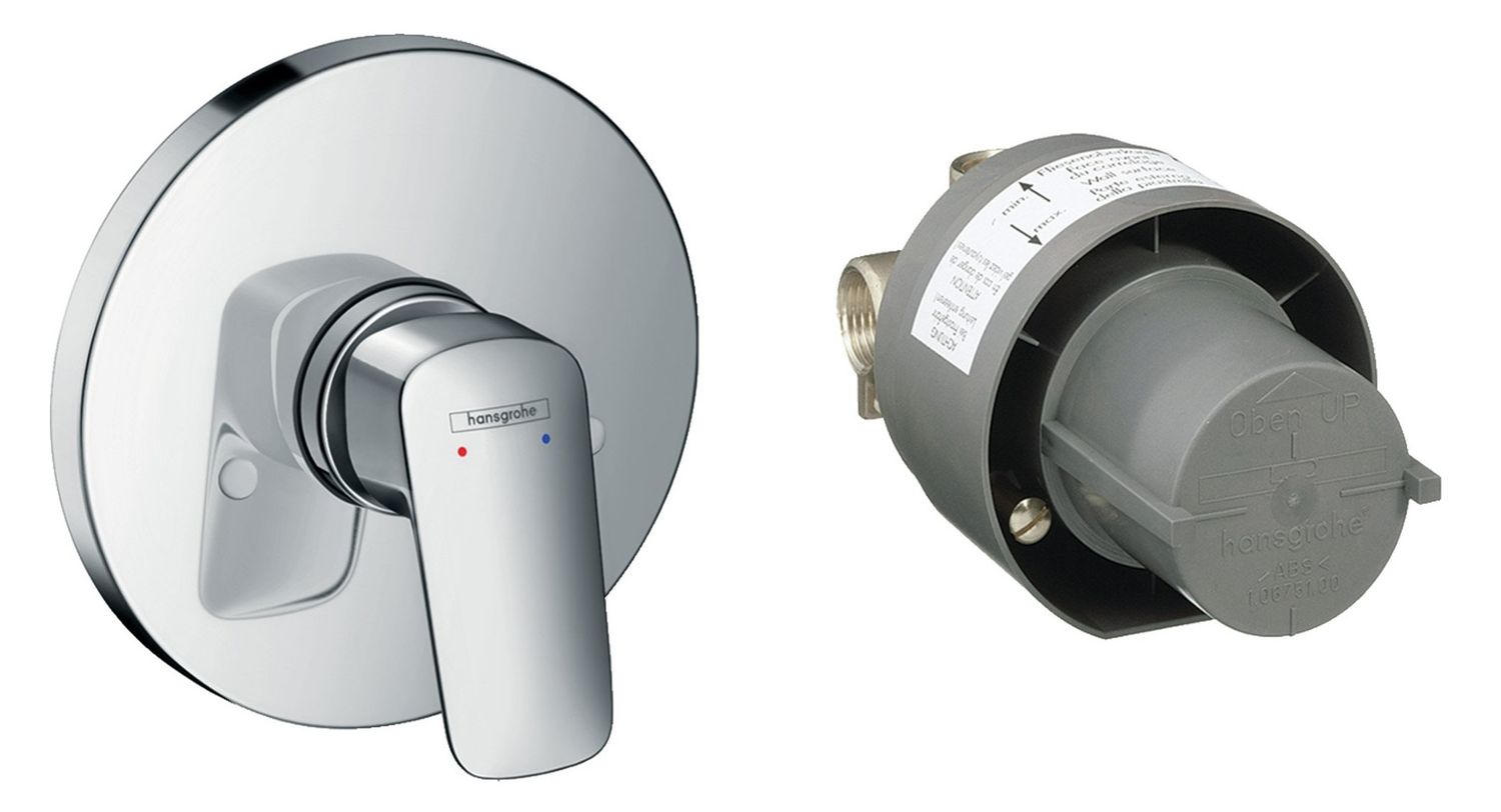 Set de finition pour mitigeur de douche encastré Hansgrohe Logis avec corps d&#39;encastrement