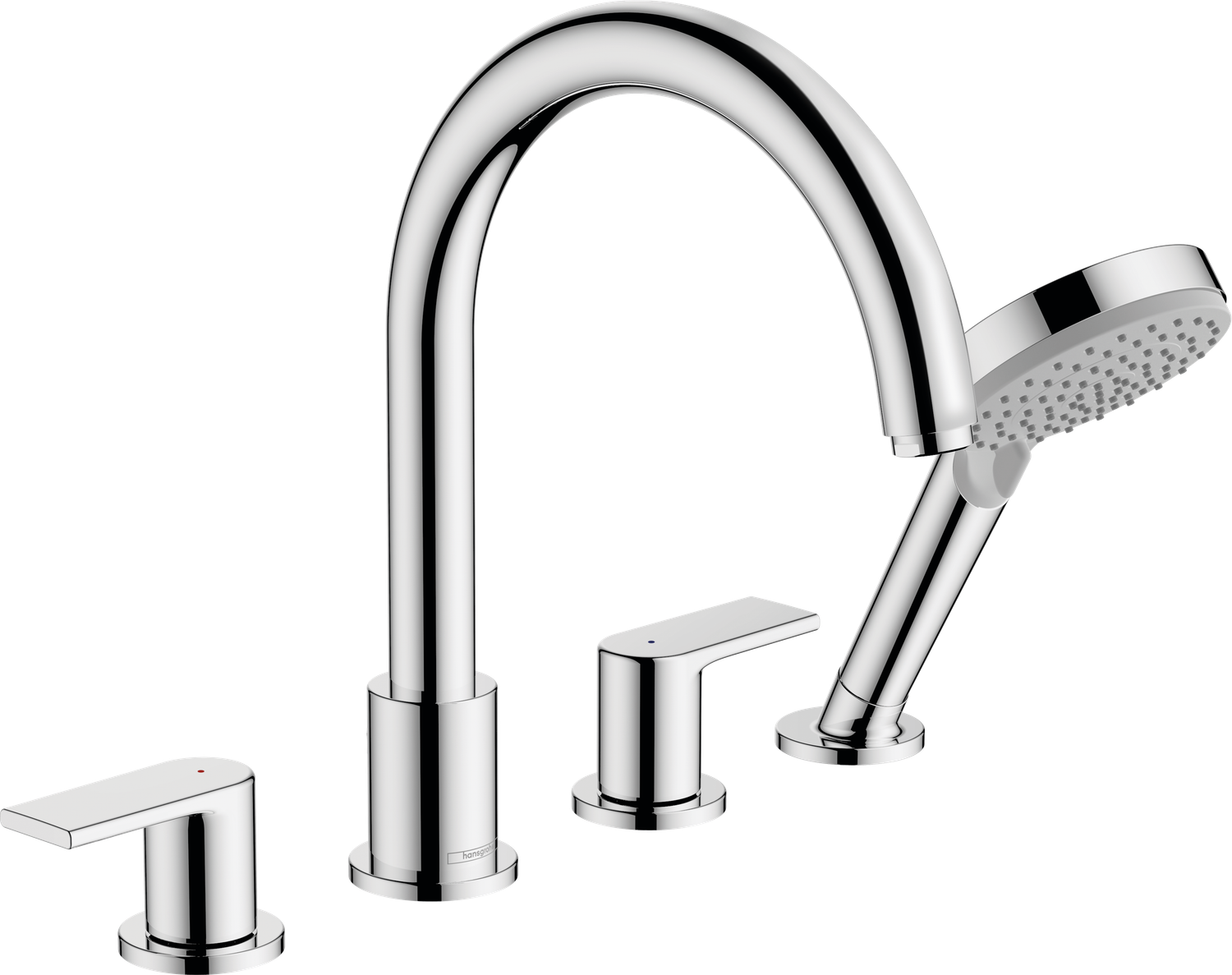 Mélangeur 4 trous pour montage sur bord de baignoire Hansgrohe Vernis Shape