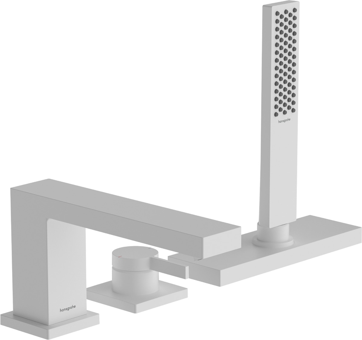 Mélangeur 3 trous pour montage sur bord de baignoire Hansgrohe Tecturis E avec sBoxn en blanc mat