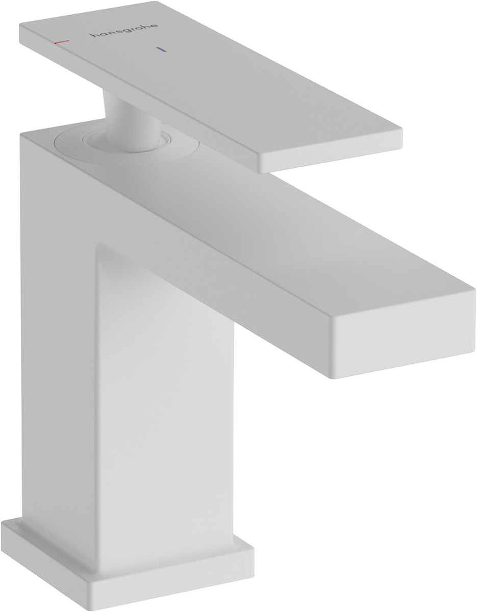 Mitigeur de lavabo Hansgrohe Tecturis E 80 CoolStart avec tirette et vidage en blanc mat