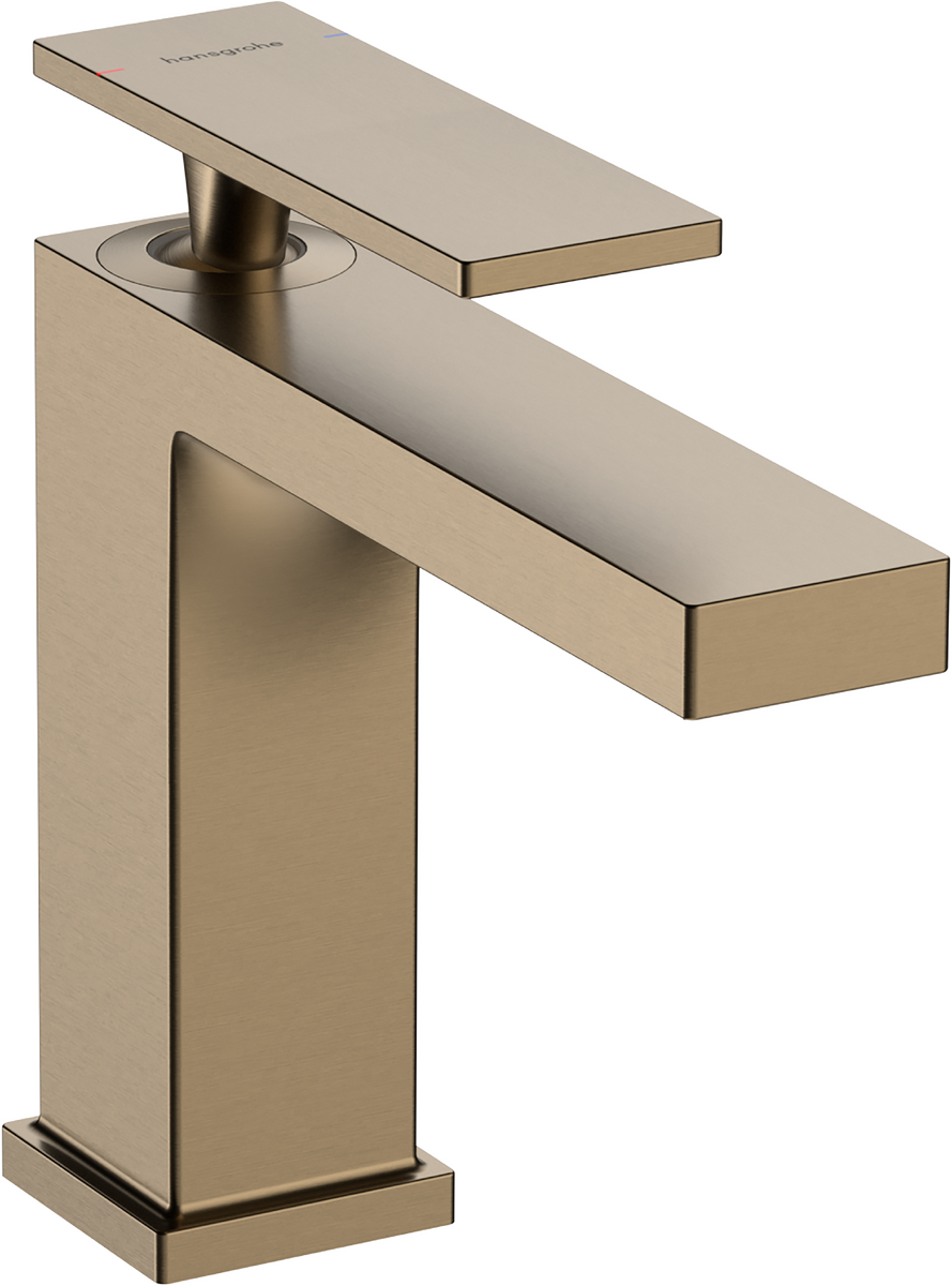 Mitigeur de lavabo Hangrohe Tecturis E 110 avec bonde Push-Open en bronze brossé