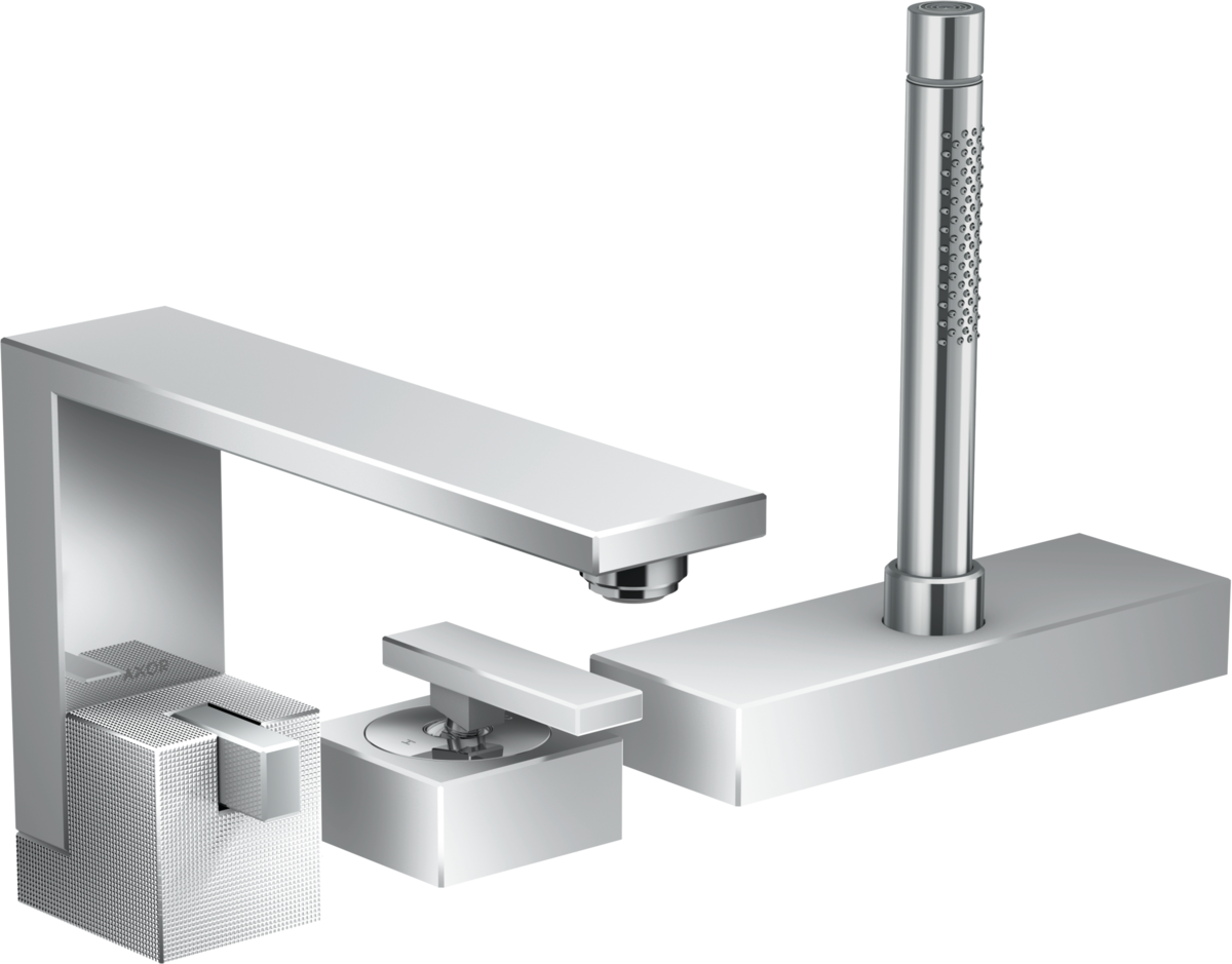 Mitigeur 3 trous pour montage sur bord de baignoire AXOR Edge coupe diamant