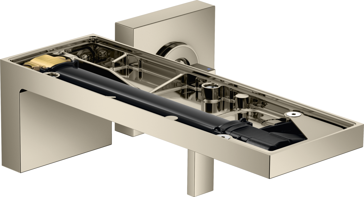 Mitigeur de lavabo encastré AXOR MyEdition sans plaque, bec 221 mm avec bonde à écoulement libre en nickel poli