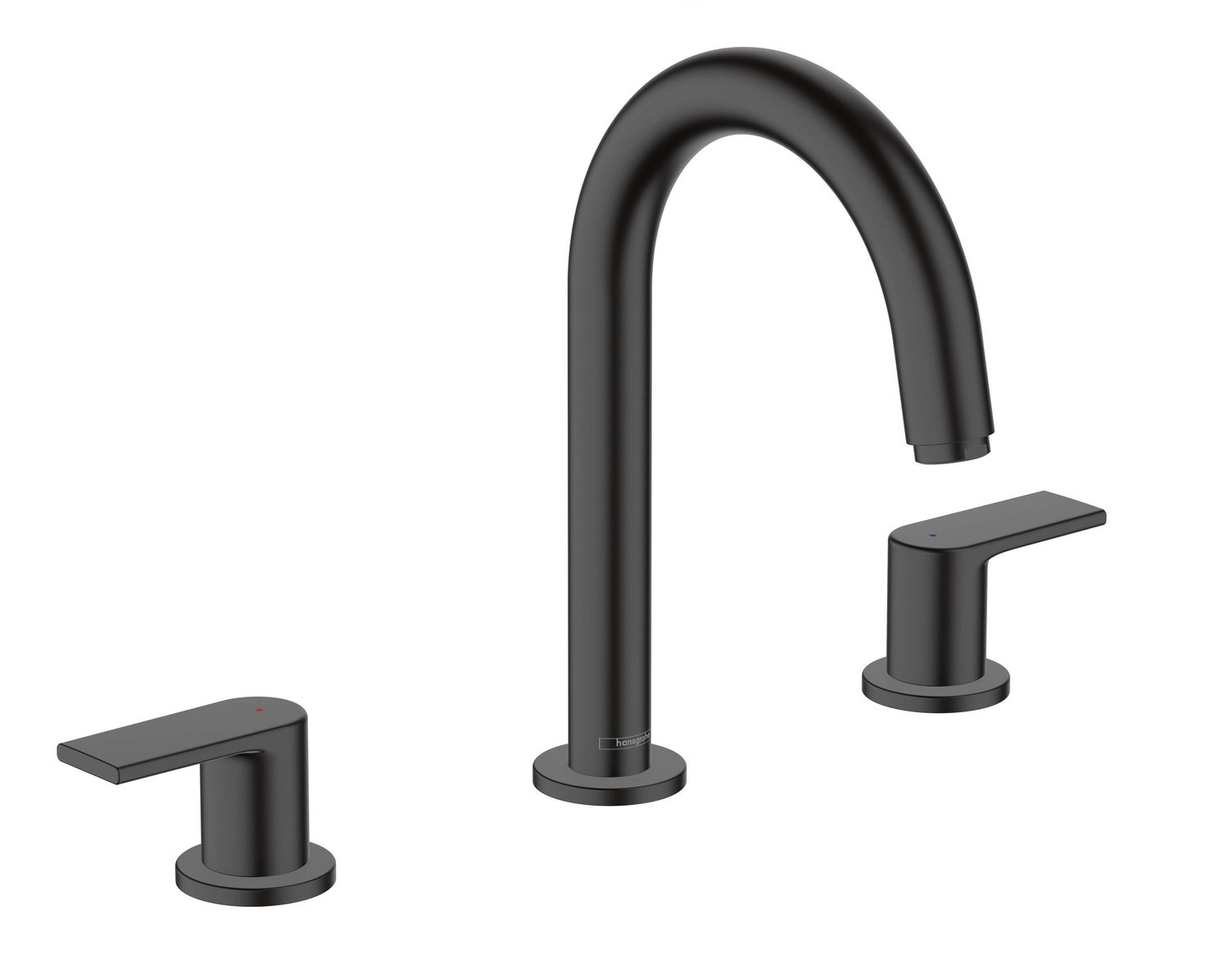 Mélangeur de lavabo 3 trous Hansgrohe Vernis Shape 150 avec tirette et vidage en noir mat