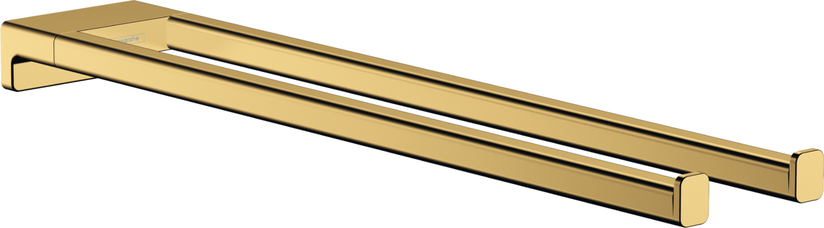 Porte-serviettes double branche Hansgrohe AddStoris en doré brillant