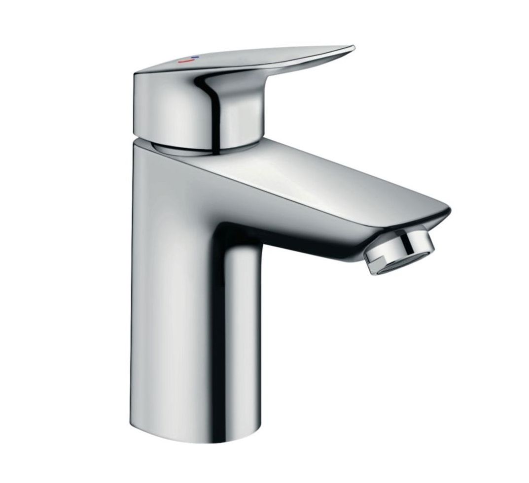 Mitigeur de lavabo Hansgrohe Logis 100 CoolStart en laiton chromé  avec tirette et vidage