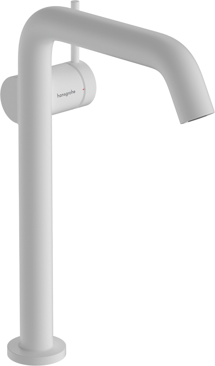 Mitigeur de lavabo Hangrohe Tecturis S Fine 240 CoolStart, avec bonde Push-Open en blanc mat