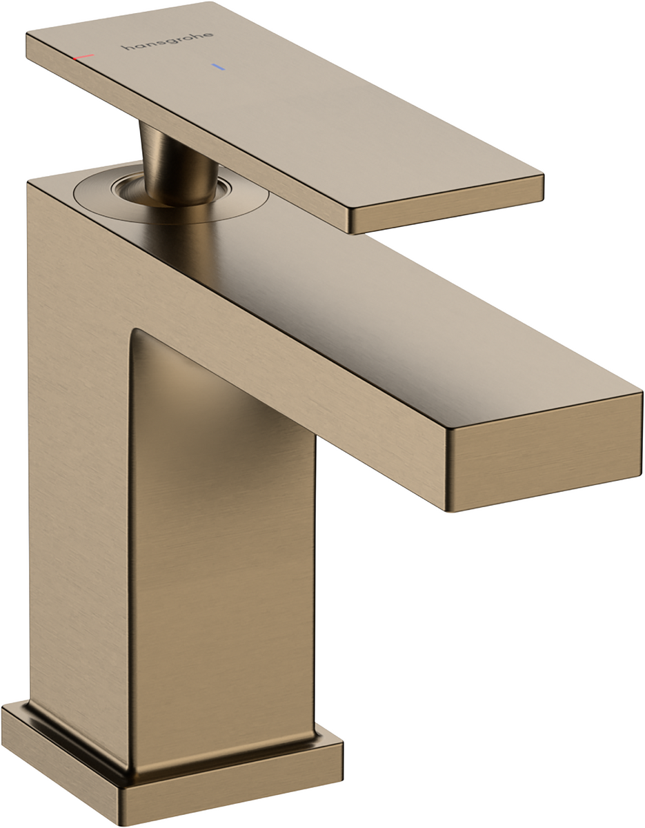 Mitigeur de lavabo Hansgrohe Tecturis E 80 CoolStart avec tirette et vidage en bronze brossé
