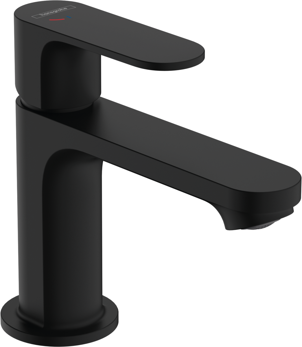 Mitigeur de lavabo Hansgrohe Rebris S 80 CoolStart avec tirette et vidage en noir mat