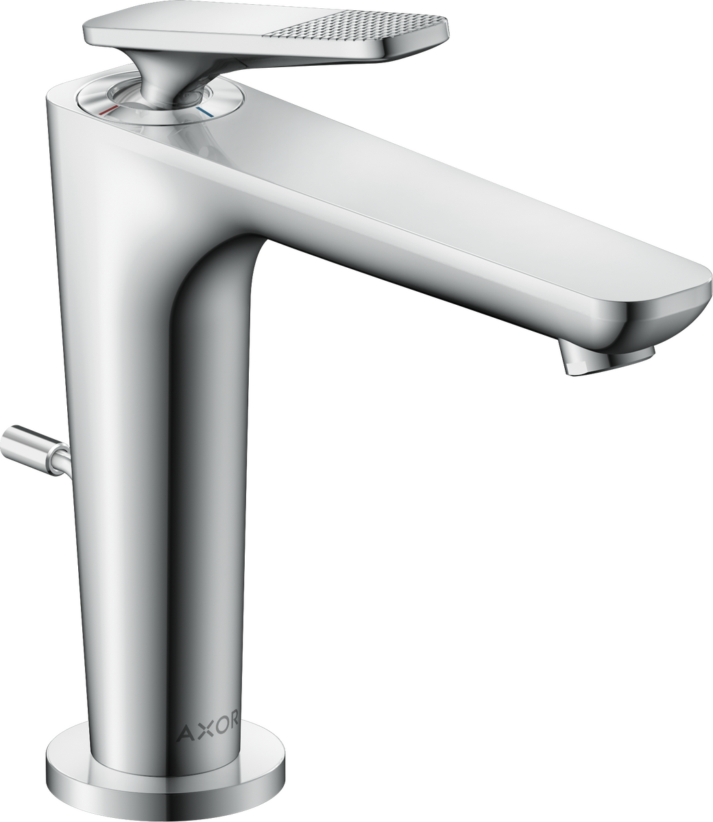 Mitigeur de lavabo AXOR Citterio C 125 CoolStart avec poignée manette coupe cubique et tirette et vidage