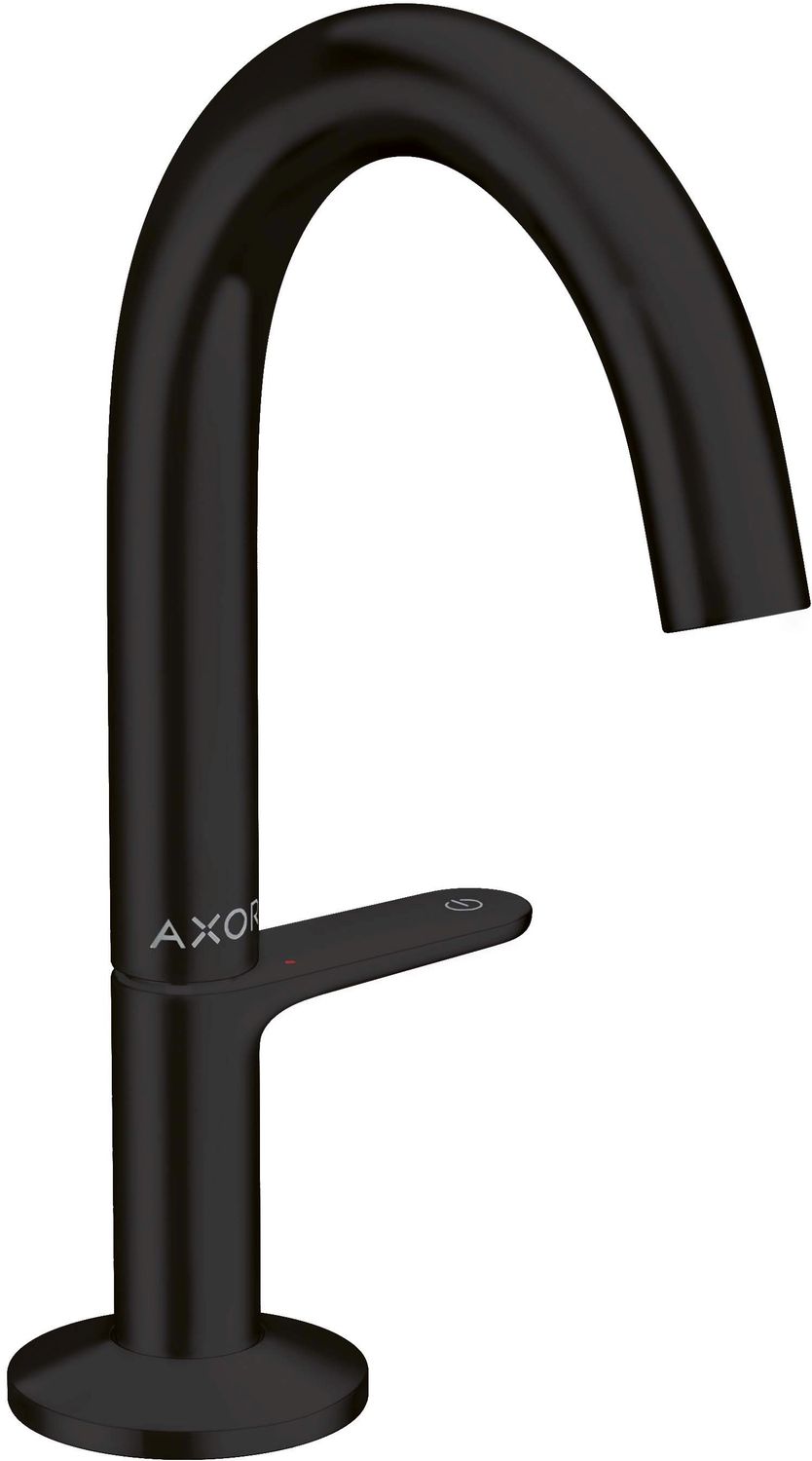 Mitigeur de lavabo AXOR One Select 140 avec bonde push-open en noir mat