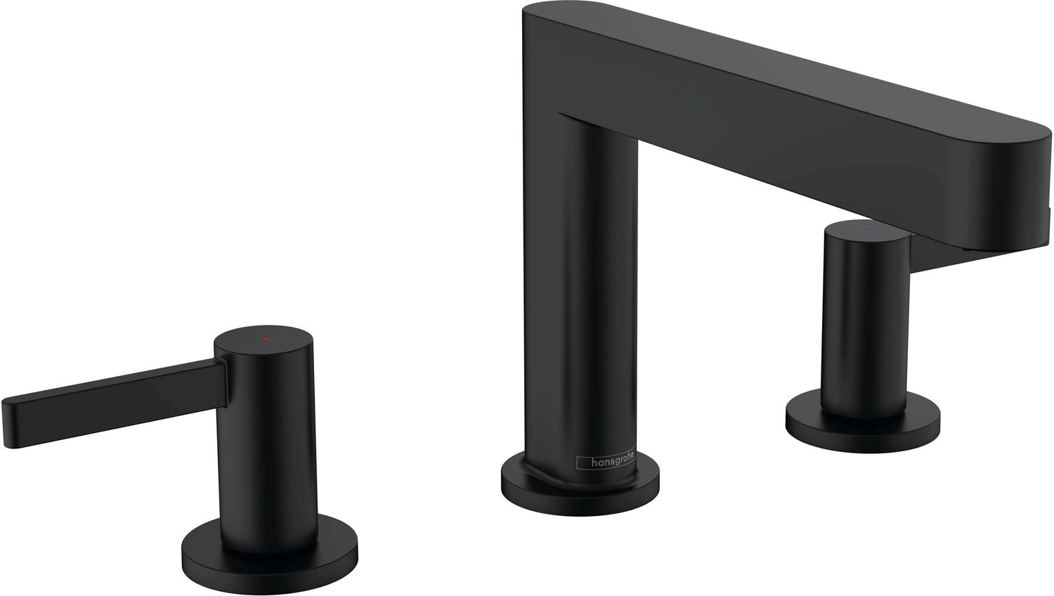 Mélangeur de lavabo 3 trous Hansgrohe Finoris 110 avec bonde push-open en noir mat