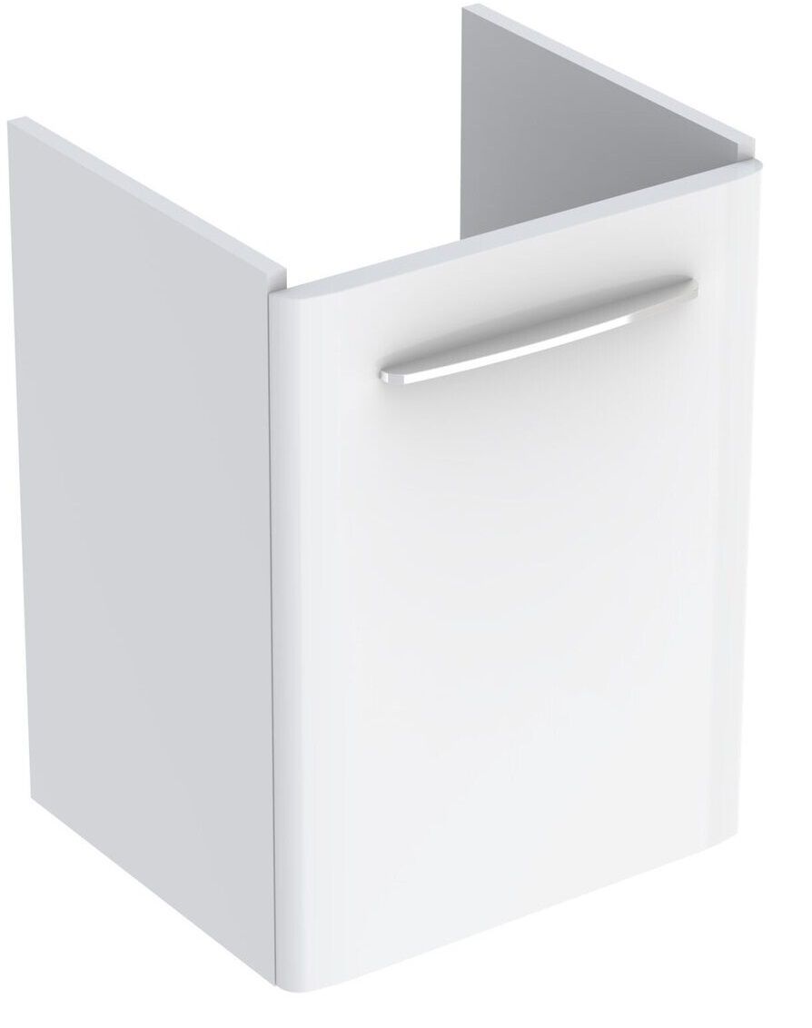 Meuble bas Geberit Selnova Square pour lavabo 45 cm avec une porte en blanc laqué ultra-brillant