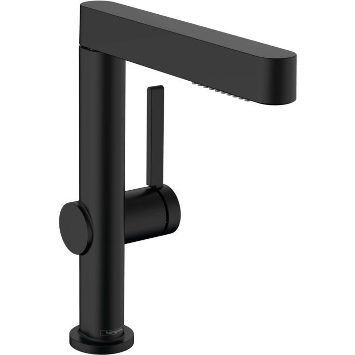 Mitigeur de lavabo Hansgrohe Finoris 230 avec douchette extractible 2 jets et bonde push-open en noir mat
