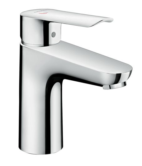 Mitigeur de lavabo Hansgrohe Logis E 100 CoolStart en laiton chromé avec tirette et vidage