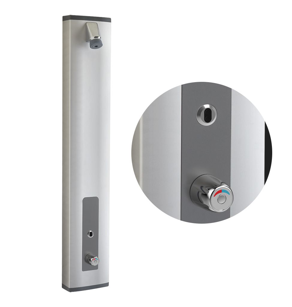 Panneau de douche Presto électronique thermostatique avec pile
